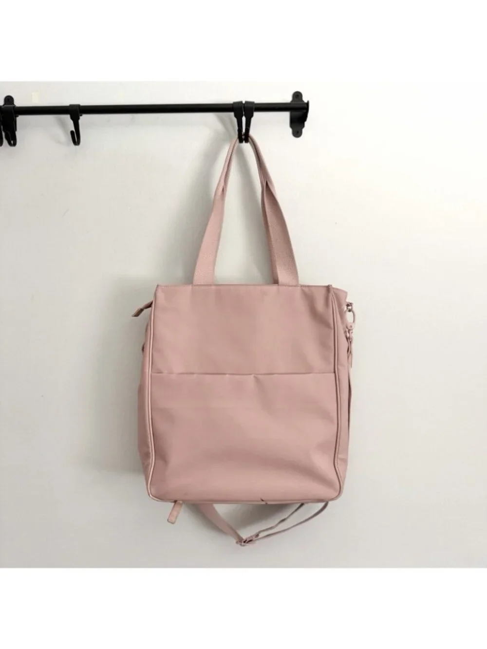 Beis Pink North/South Recycled Polyester Tote Bag Carry-on with Crossbody Strap